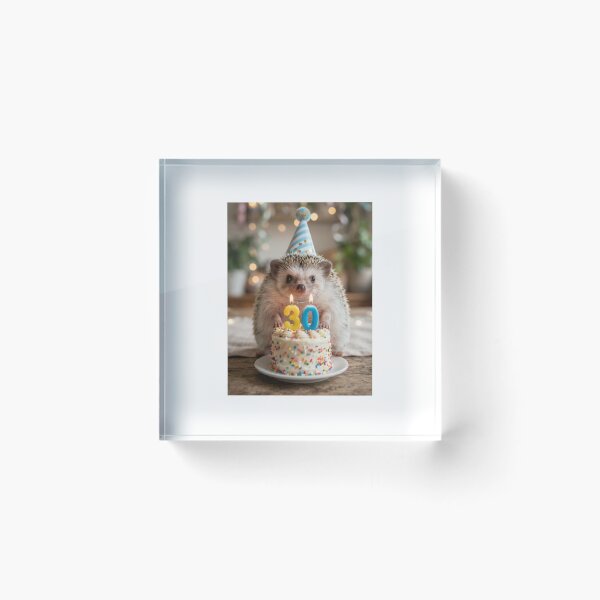 Item preview, Hedgehog 30th birthday cute adorable cake party baby kawaii designed and sold by CheeseBlueprint.