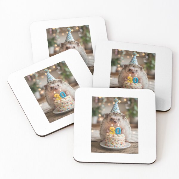 Item preview, Hedgehog 30th birthday cute adorable cake party baby kawaii designed and sold by CheeseBlueprint.
