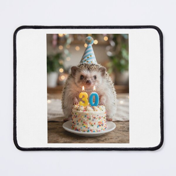 Item preview, Hedgehog 30th birthday cute adorable cake party baby kawaii designed and sold by CheeseBlueprint.
