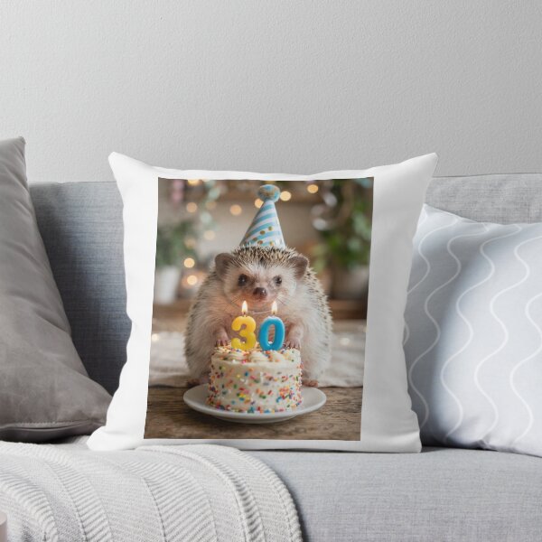 Item preview, Hedgehog 30th birthday cute adorable cake party baby kawaii designed and sold by CheeseBlueprint.