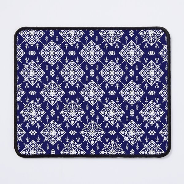 Item preview, Navy Blue and White Geometric Folk Ornament Seamless Pattern designed and sold by Onulodesign.
