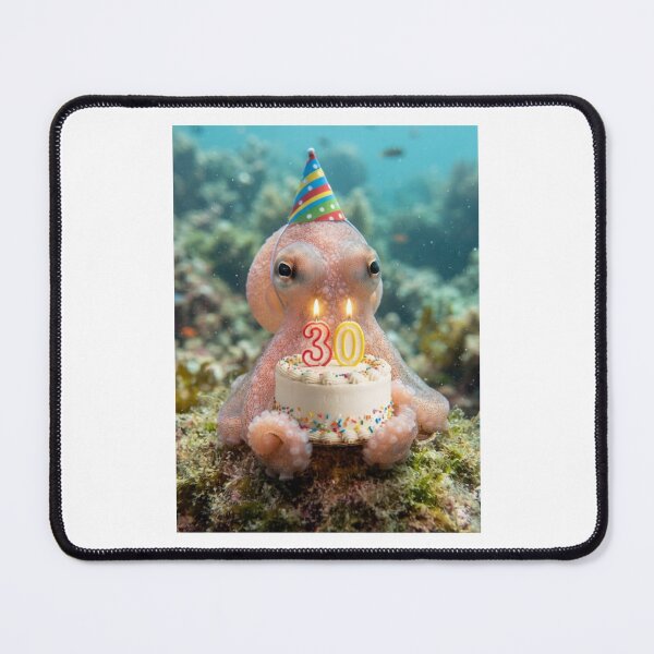 Item preview, Octopus 30th birthday cute adorable cake party baby kawaii designed and sold by CheeseBlueprint.