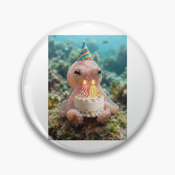 Item preview, Octopus 30th birthday cute adorable cake party baby kawaii designed and sold by CheeseBlueprint.
