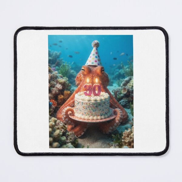 Item preview, Octopus 30th birthday cute adorable cake party baby kawaii designed and sold by CheeseBlueprint.