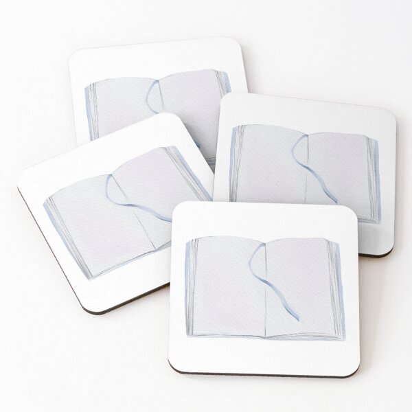 Item preview, Open Book with Blue Ribbon Watercolor Illustration designed and sold by Sagi Jane Art.