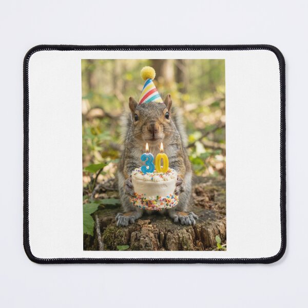 Item preview, Squirrel 30th birthday cute adorable cake party baby kawaii designed and sold by CheeseBlueprint.