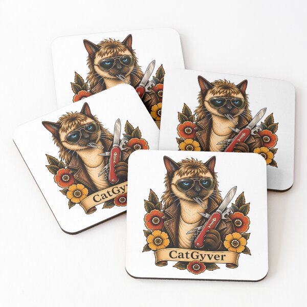 Item preview, CatGyver Siamese Cat Tattoo designed and sold by Old's Cool Cat Studio.
