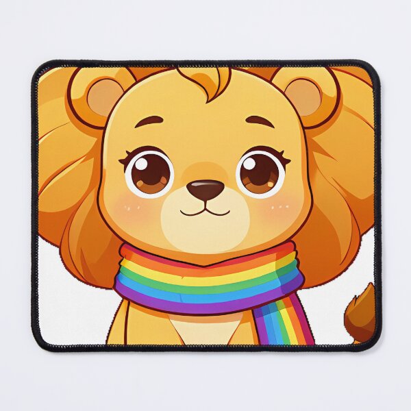 Item preview, Lion Cub with Rainbow Scarf designed and sold by pumsquare.