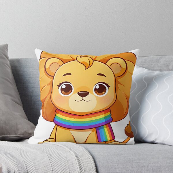Item preview, Lion Cub with Rainbow Scarf designed and sold by pumsquare.