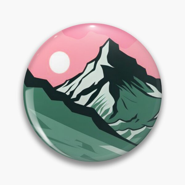 Item preview, Pink Sunset Mountain Peak Vector Landscape Art designed and sold by LYAN-STORE.