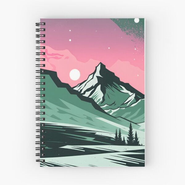 Item preview, Pink Sunset Mountain Peak Vector Landscape Art designed and sold by LYAN-STORE.