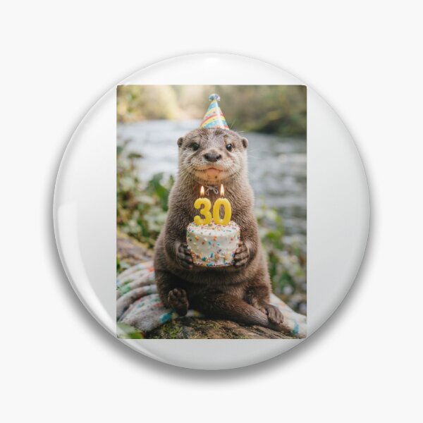 Item preview, Otter 30th birthday cute adorable cake party baby kawaii designed and sold by CheeseBlueprint.