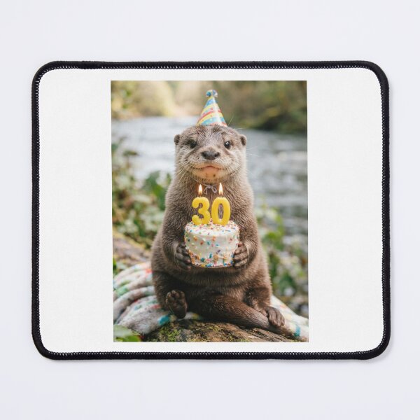 Item preview, Otter 30th birthday cute adorable cake party baby kawaii designed and sold by CheeseBlueprint.