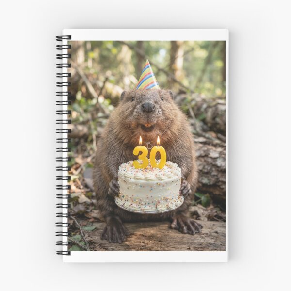 Item preview, Beaver 30th birthday cute adorable cake party baby kawaii designed and sold by CheeseBlueprint.