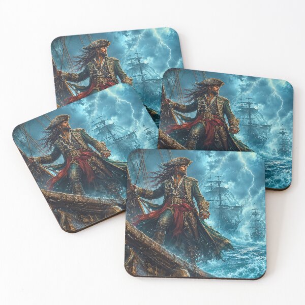 Item preview, Legendary Pirate Captain Facing a Sea Leviathan in a Supernatural Storm designed and sold by lavanya11.