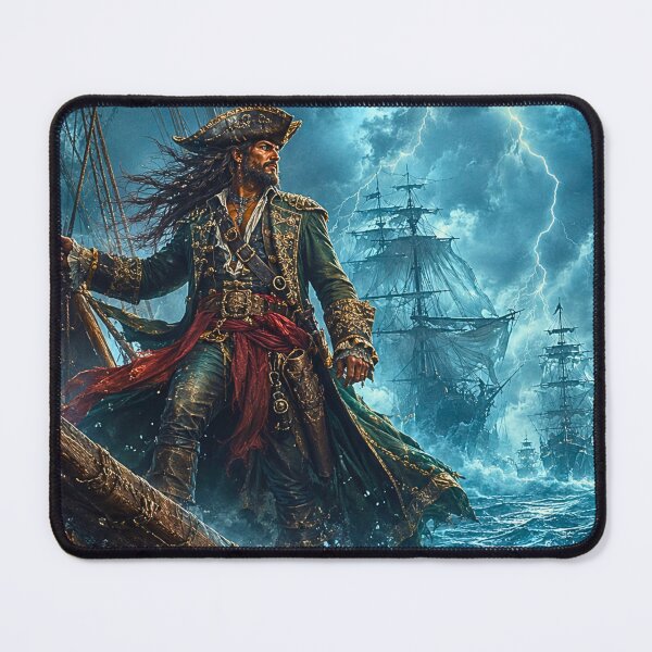 Item preview, Legendary Pirate Captain Facing a Sea Leviathan in a Supernatural Storm designed and sold by lavanya11.