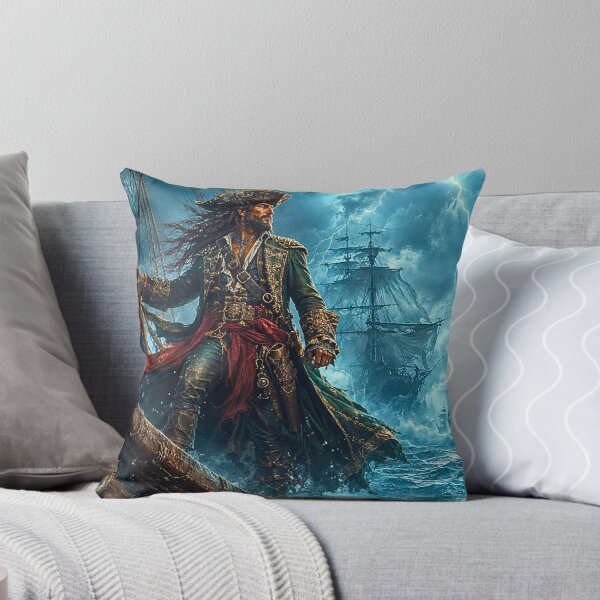 Item preview, Legendary Pirate Captain Facing a Sea Leviathan in a Supernatural Storm designed and sold by lavanya11.
