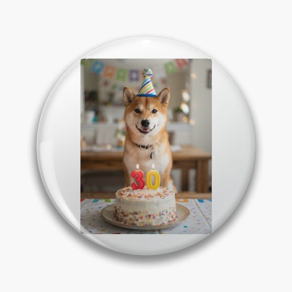 Item preview, Shiba inu 30th birthday cute adorable cake party baby kawaii designed and sold by CheeseBlueprint.
