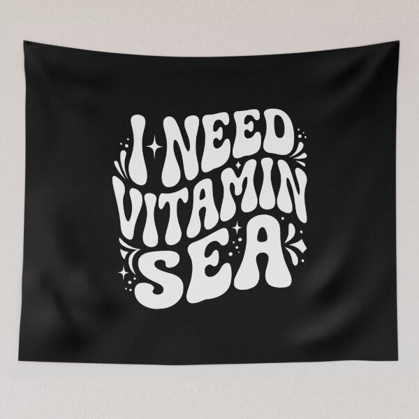 Item preview, Beach Humor Need Vitamin Sea Typography AUG-310 designed and sold by noberic.