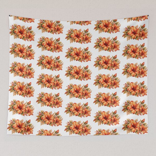 Item preview, Pumpkin Spice Hibiscus Bouquet | Autumn Watercolor designed and sold by Nolmo.