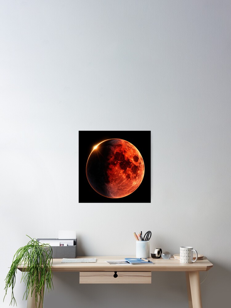 Thumbnail 2 of 3, Poster, Lunar eclipse designed and sold by ADRAV.
