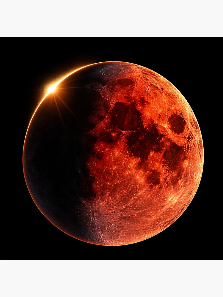 Thumbnail 3 of 3, Poster, Lunar eclipse designed and sold by -ADRIAV-.