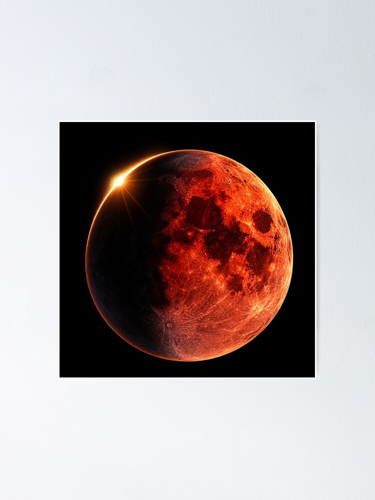 Thumbnail 1 of 3, Poster, Lunar eclipse designed and sold by ADRAV.