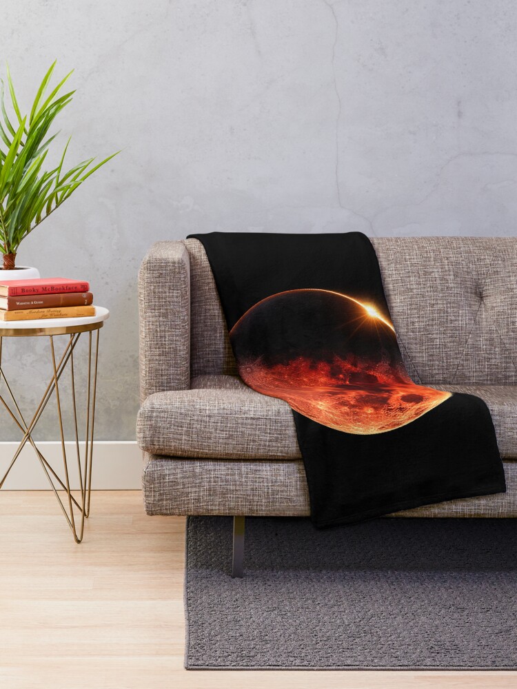 Thumbnail 2 of 6, Throw Blanket, Lunar eclipse designed and sold by ADRAV.