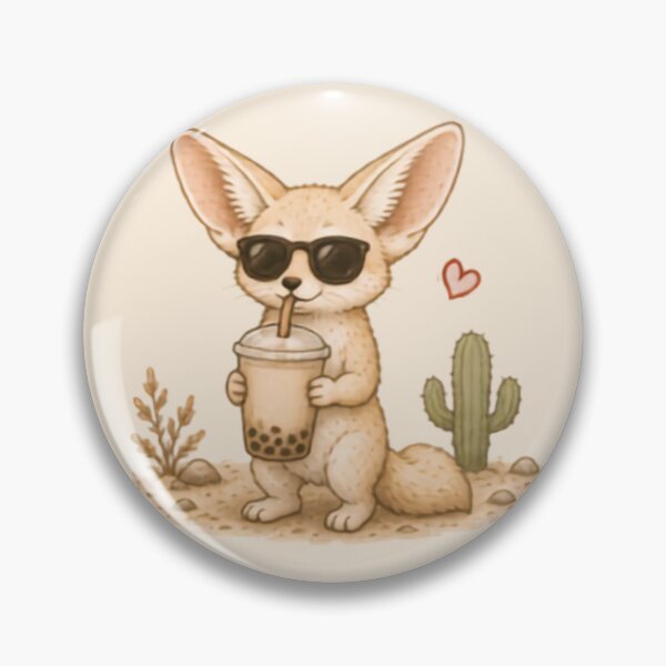 Item preview, Boba Tea Fennec Fox designed and sold by MellowMunchkins.