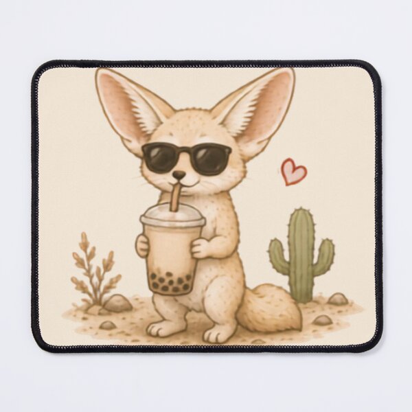 Item preview, Boba Tea Fennec Fox designed and sold by MellowMunchkins.