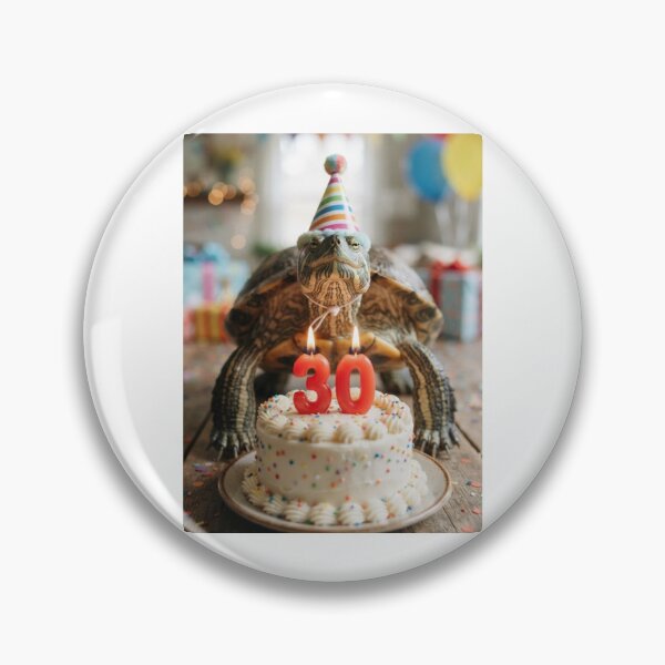 Item preview, Turtle 30th birthday cute adorable cake party baby kawaii designed and sold by CheeseBlueprint.