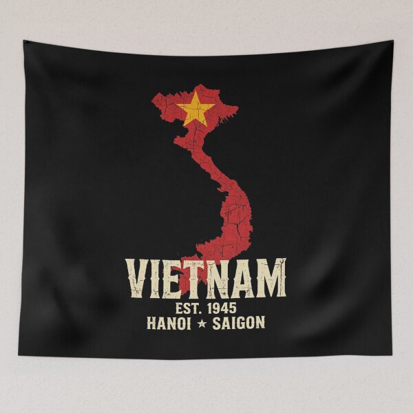 Item preview, Vintage Vietnam Map Flag EST 1945 Hanoi Saigon Vietnamese Heritage designed and sold by Danh Style.
