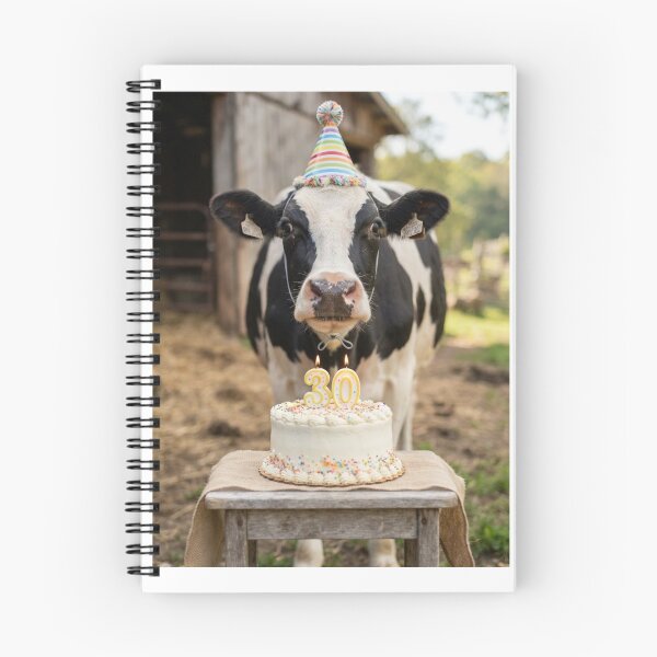 Item preview, Cow 30th birthday cute adorable cake party baby kawaii designed and sold by CheeseBlueprint.