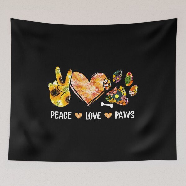 Item preview, Peace Love Paws Sunflower Paw Print Design designed and sold by Dmo3HarkoArt.