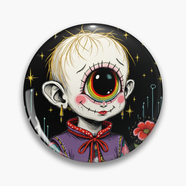 Item preview, Creepy Cute One-Eyed Girl Portrait | Fantasy Character Illustration designed and sold by QQQueen.