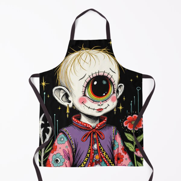 Item preview, Creepy Cute One-Eyed Girl Portrait | Fantasy Character Illustration designed and sold by QQQueen.