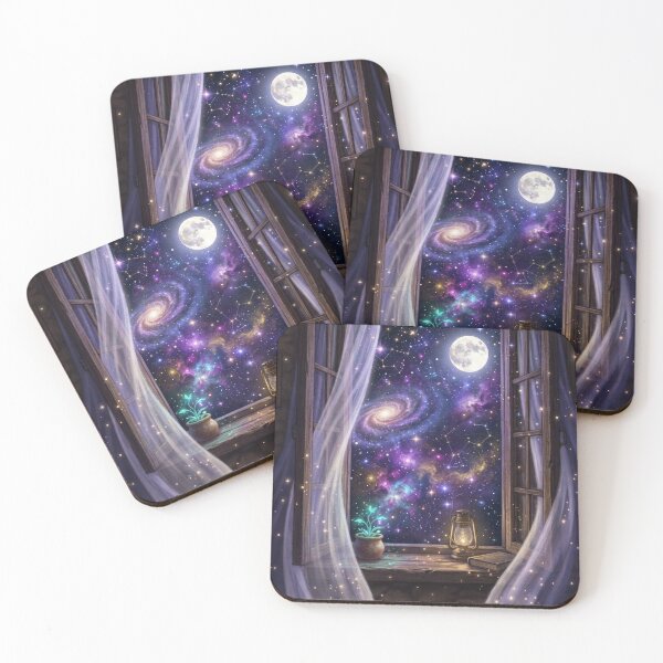 Item preview, Magical Galaxy View Through Cozy Window At Night designed and sold by MARQUES DESIGN ART .