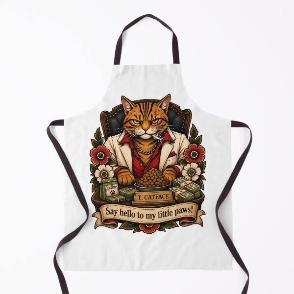 Item preview, Scarface Catface Tattoo Gangster Cat designed and sold by Old's Cool Cat Studio.