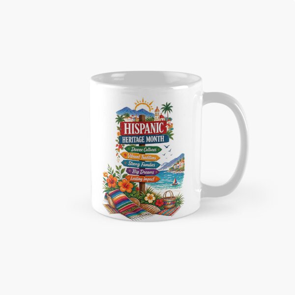 Item preview, Hispanic Heritage Month Coastal Celebration – Vibrant Cultural Signpost & Tropical Beach Art designed and sold by CKADigital.