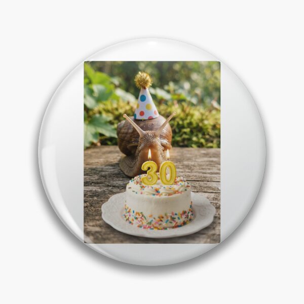 Item preview, Snail 30th birthday cute adorable cake party baby kawaii designed and sold by CheeseBlueprint.