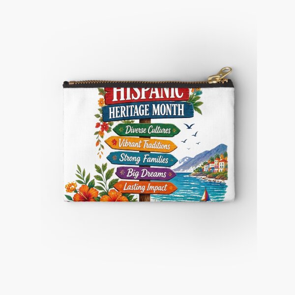 Item preview, Hispanic Heritage Month Coastal Celebration – Vibrant Cultural Signpost & Tropical Beach Art designed and sold by CKADigital.