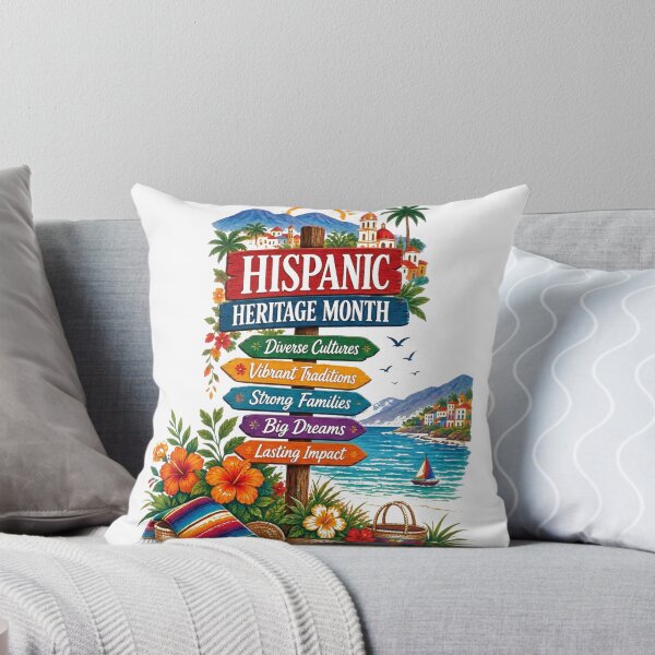 Item preview, Hispanic Heritage Month Coastal Celebration – Vibrant Cultural Signpost & Tropical Beach Art designed and sold by CKADigital.
