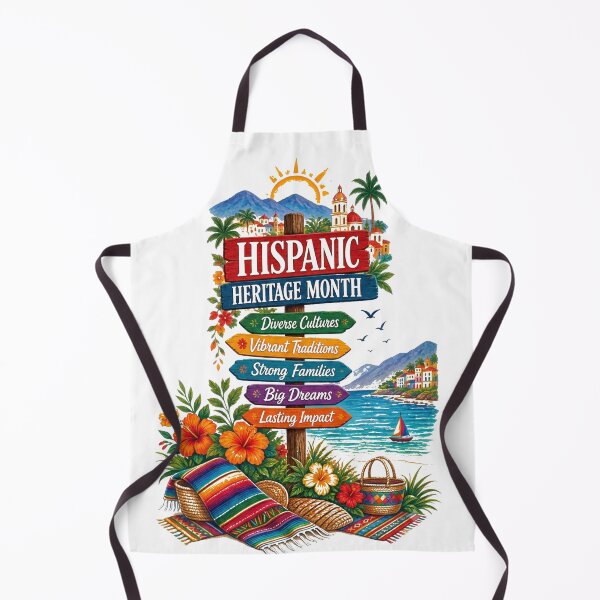 Item preview, Hispanic Heritage Month Coastal Celebration – Vibrant Cultural Signpost & Tropical Beach Art designed and sold by CKADigital.