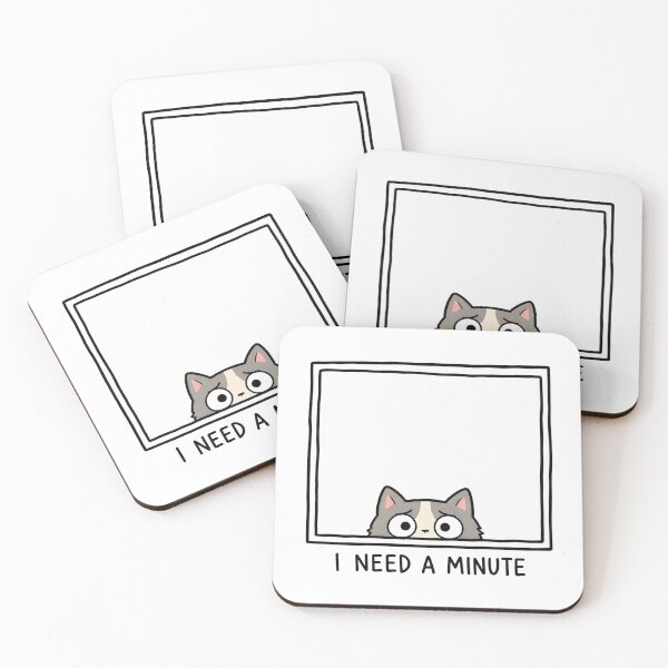 Item preview, I Need a Minute Funny Cat Meme Introvert Relatable designed and sold by MonkiFlipp.