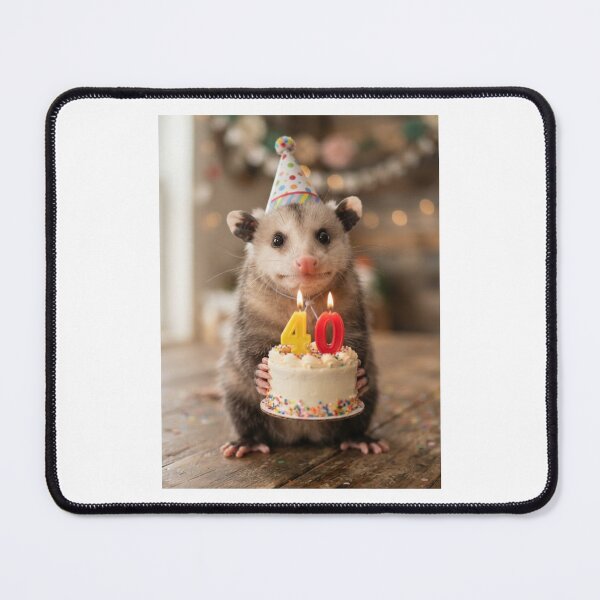 Item preview, Opossum 40th birthday cute adorable cake party baby kawaii designed and sold by CheeseBlueprint.
