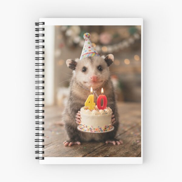 Item preview, Opossum 40th birthday cute adorable cake party baby kawaii designed and sold by CheeseBlueprint.