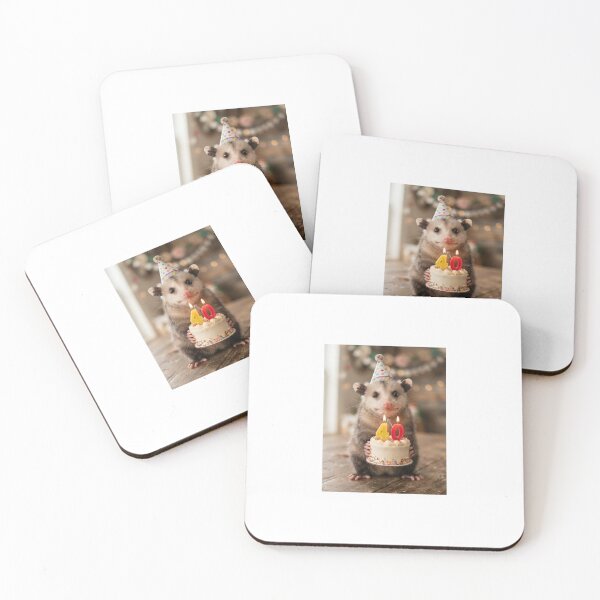 Item preview, Opossum 40th birthday cute adorable cake party baby kawaii designed and sold by CheeseBlueprint.