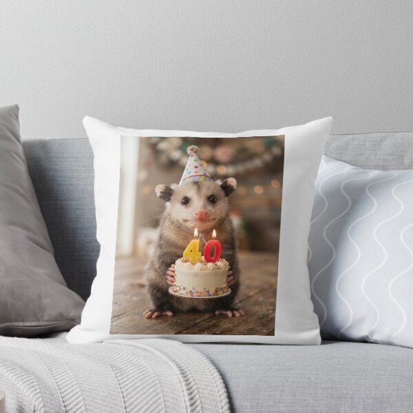 Item preview, Opossum 40th birthday cute adorable cake party baby kawaii designed and sold by CheeseBlueprint.