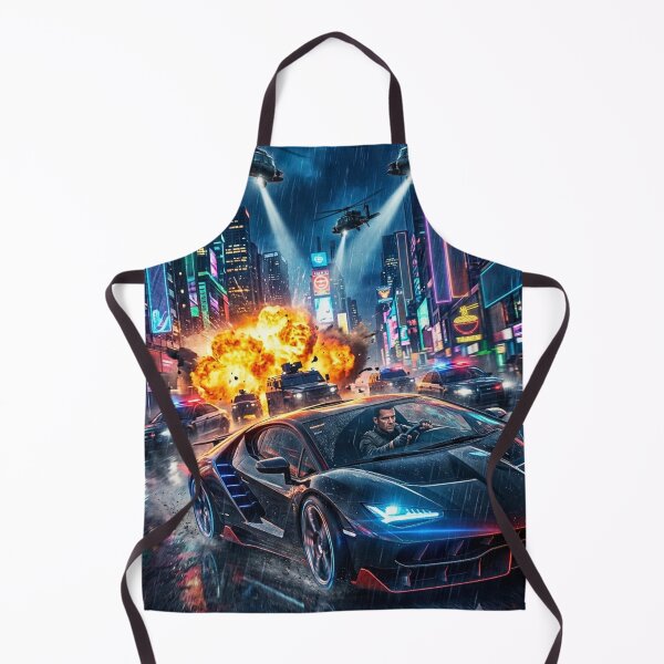 Item preview, Futuristic Undercover Agent Neon Car Chase – Cinematic Action Movie Poster designed and sold by lavanya11.