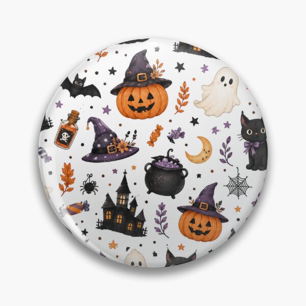 Item preview, Cute Spooky Halloween Pattern – Black Cats, Ghosts & Pumpkins designed and sold by DreamPixelPrint.